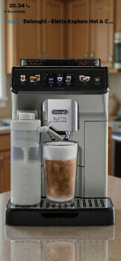 Delonghi - Eletta Explore Hot & Cold Bean to Cup Coffee Mach - ECAM450.65.S