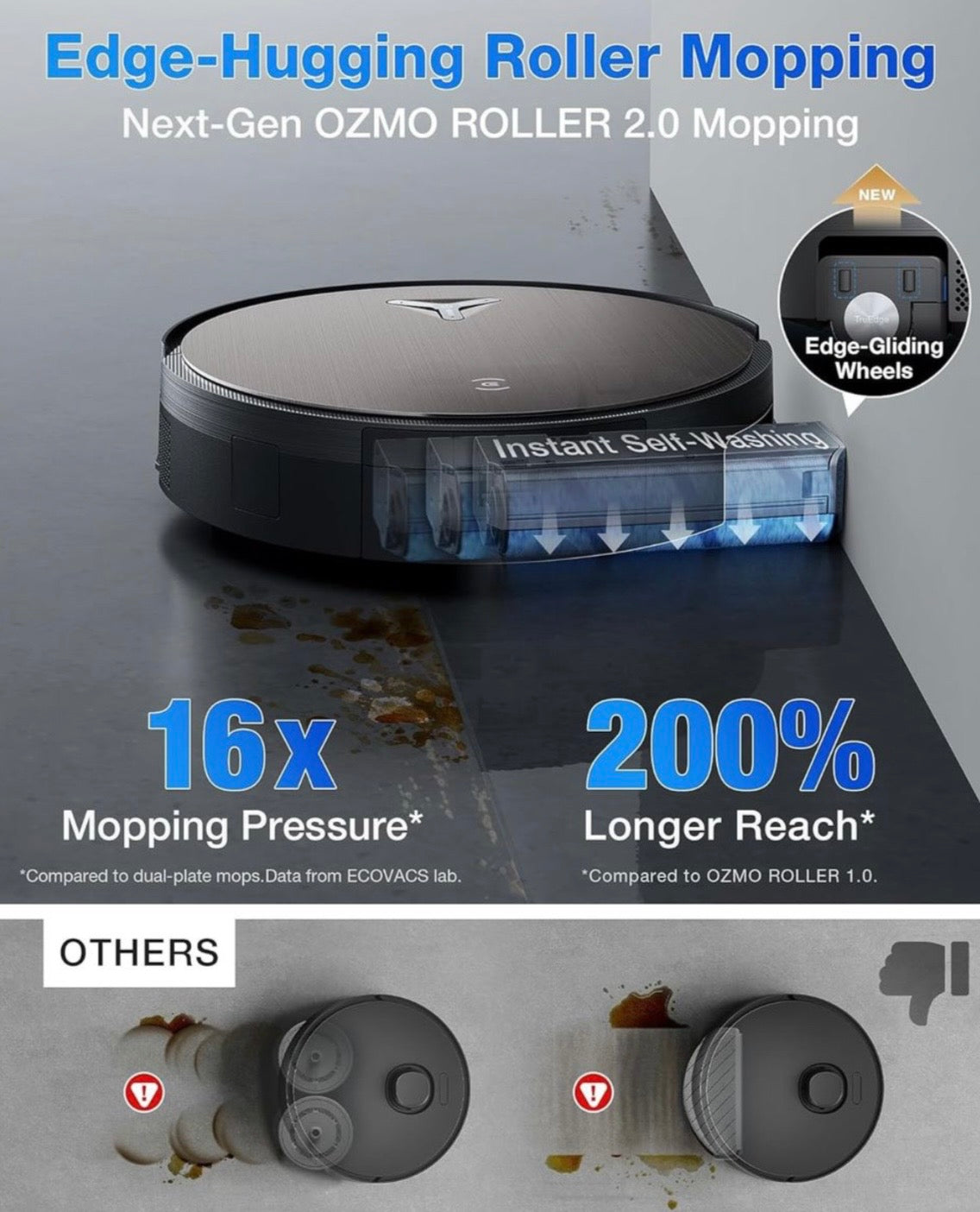 Ecovacs DEEBOT X11 OmniCyclone - Bagless, Wet Dry , 18,500Pa Robot Vacuum