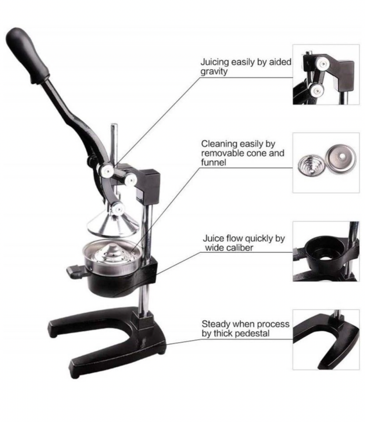 Heavy Duty Manual Citrus Juicer Commercial Home Citrus Hand Press Juicer