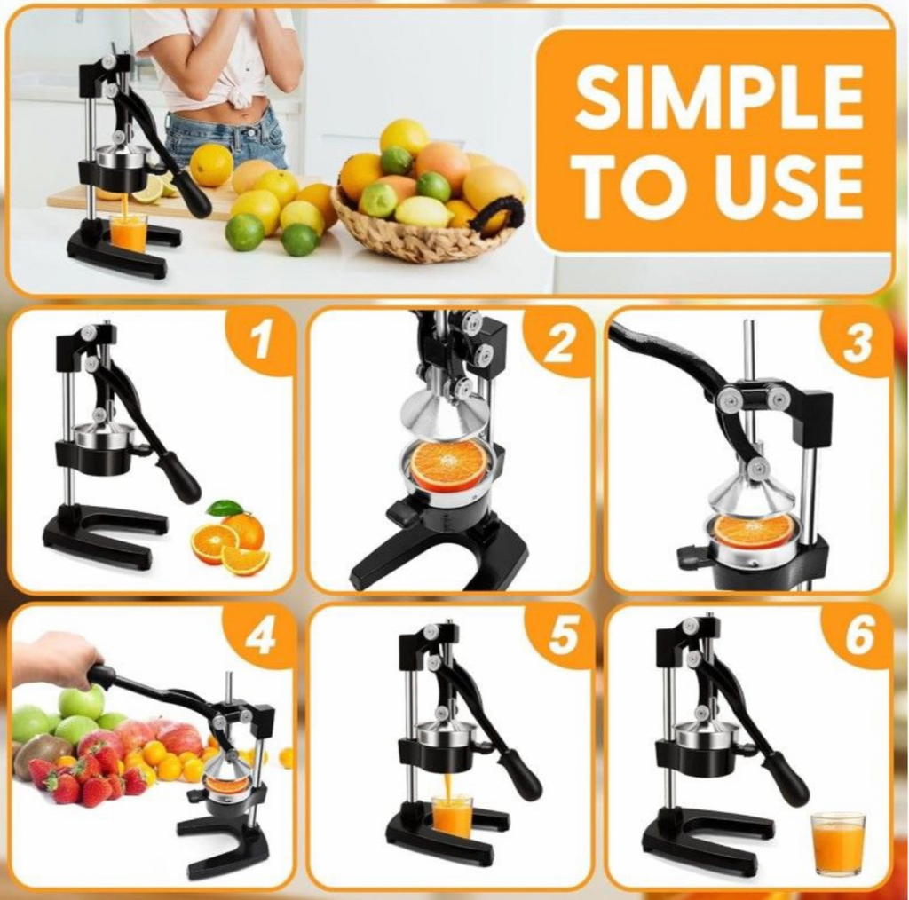Heavy Duty Manual Citrus Juicer Commercial Home Citrus Hand Press Juicer