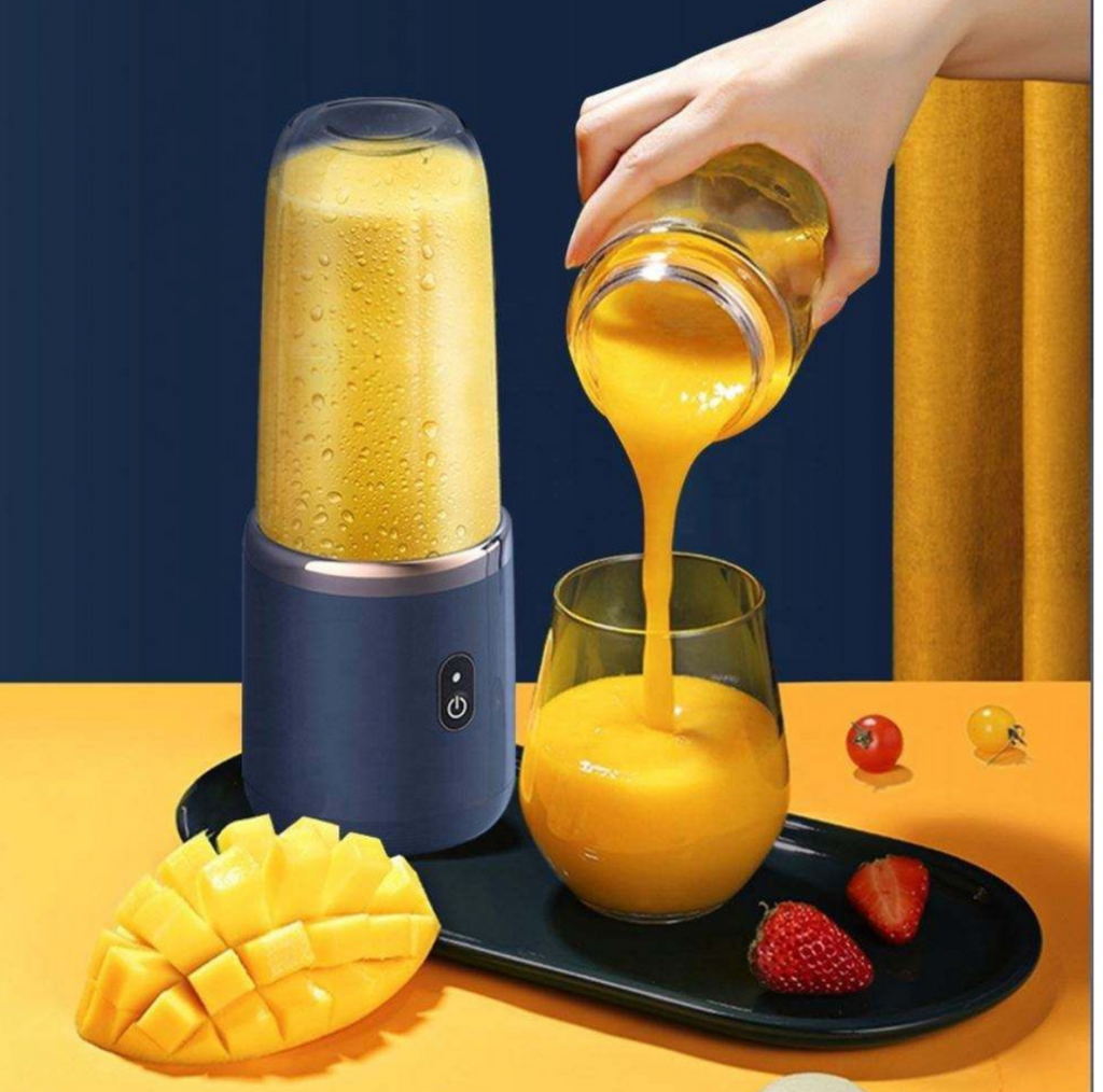 Mini Electric Rechargeable Portable Juicer Blender with Cup - Blue